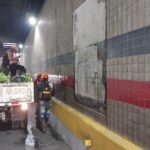 Desprendimiento parcial de cerámica en túnel de la 27 de Febrero causa preocupación